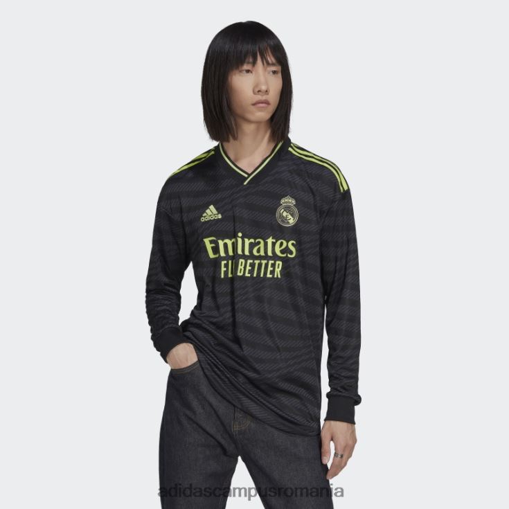 adidas campus romania tricou negru real madrid 22/23 cu mânecă lungă al treilea autentic bărbați negru/var J266N214141