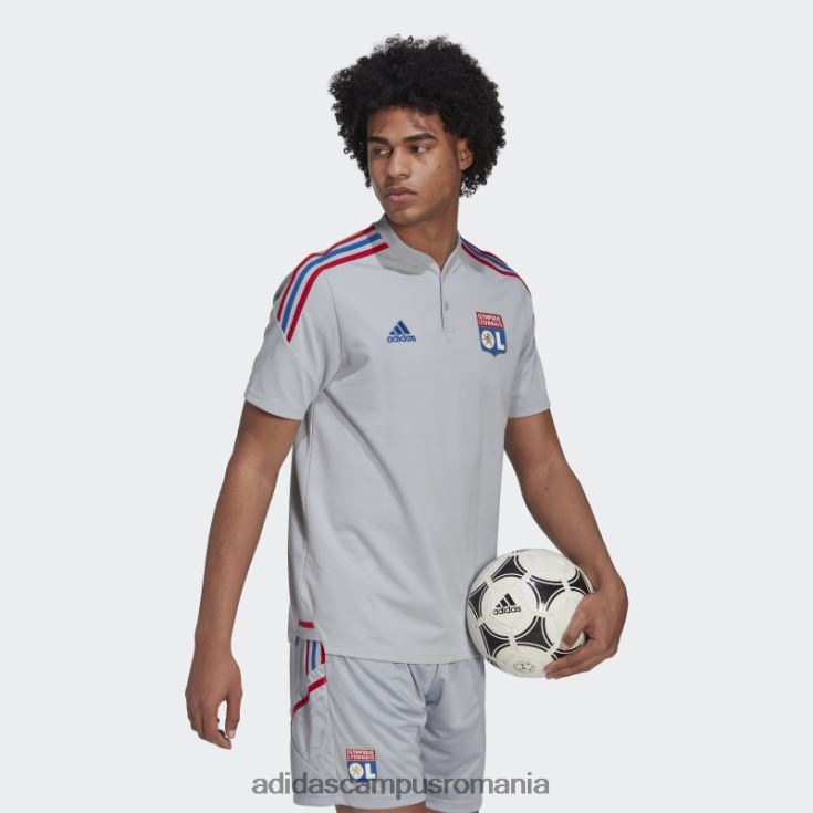 adidas campus romania tricou polo de antrenament olympique lyonnais tiro 21 argintiu bărbați argint J266N214419