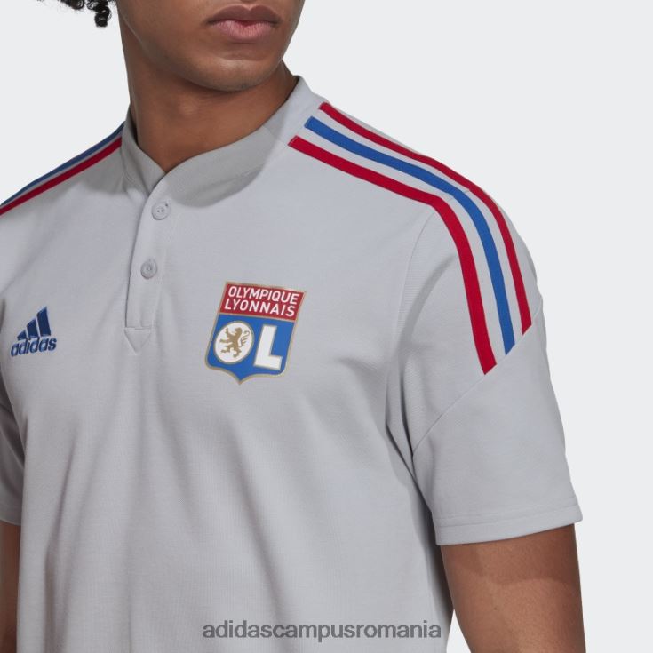 adidas campus romania tricou polo de antrenament olympique lyonnais tiro 21 argintiu bărbați argint J266N214419