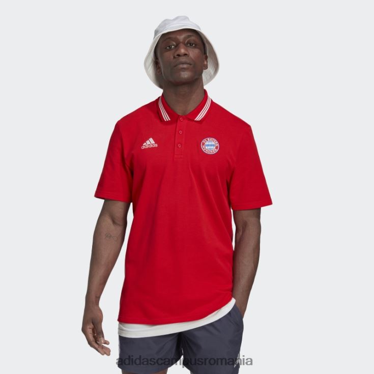 adidas campus romania tricou polo fc bayern dna roșu bărbați roșu J266N214425