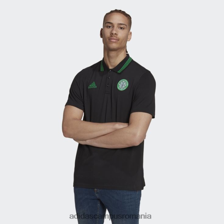 adidas campus romania tricou polo negru celtic fc dna bărbați negru J266N214381