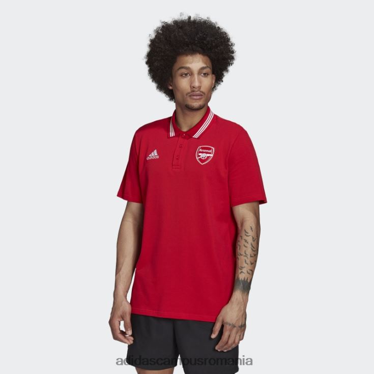 adidas campus romania tricou polo stacojiu arsenal cu 3 dungi bărbați stacojiu J266N214434