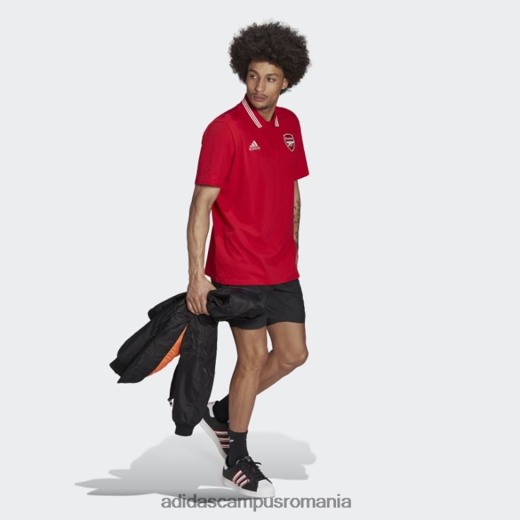 adidas campus romania tricou polo stacojiu arsenal cu 3 dungi bărbați stacojiu J266N214434