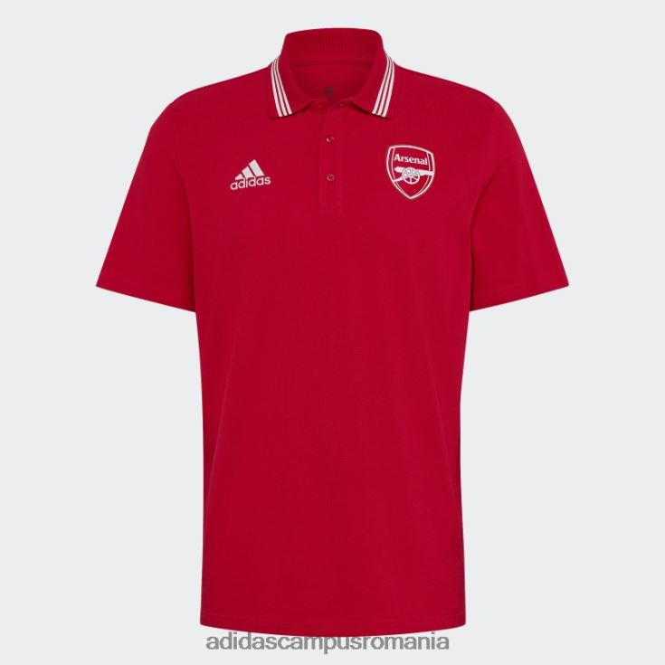adidas campus romania tricou polo stacojiu arsenal cu 3 dungi bărbați stacojiu J266N214434