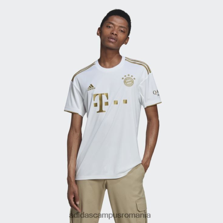 adidas campus romania tricoul fc bayern 21/22 home alb bărbați alb/aur de fotbal închis J266N213424