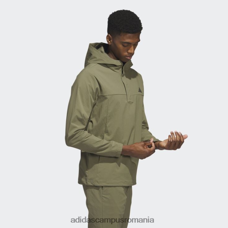 adidas campus romania Hanorac de golf ripstop cu fermoar 1/4 olive adidas bărbați măsline J266N26510
