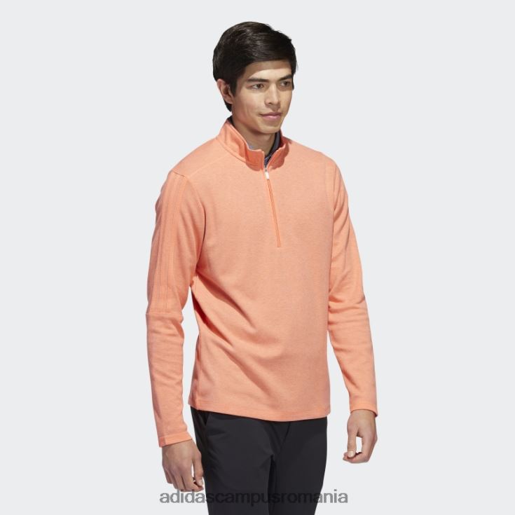 adidas campus romania Pulover cu fermoar sfert cu 3 dungi coral mel bărbați coral mel J266N25353