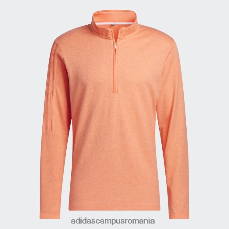 adidas campus romania Pulover cu fermoar sfert cu 3 dungi coral mel bărbați coral mel J266N25353