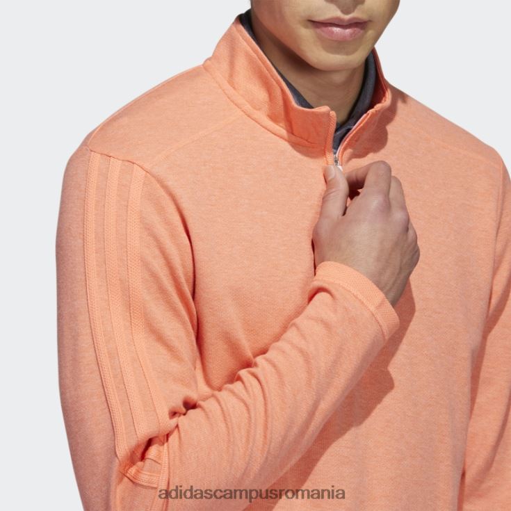 adidas campus romania Pulover cu fermoar sfert cu 3 dungi coral mel bărbați coral mel J266N25353