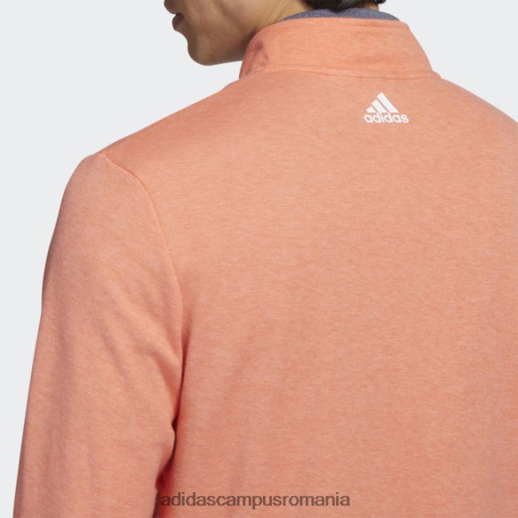 adidas campus romania Pulover cu fermoar sfert cu 3 dungi coral mel bărbați coral mel J266N25353