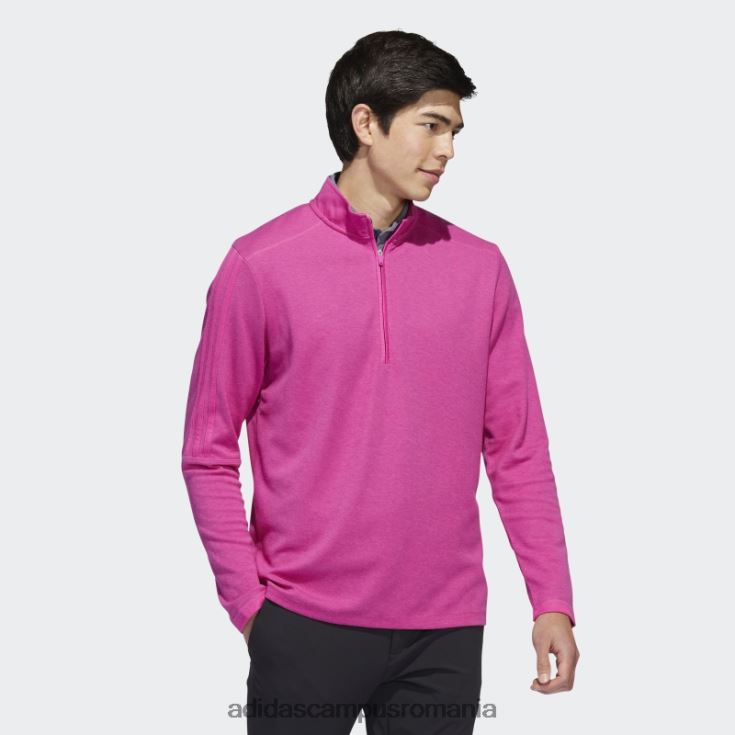 adidas campus romania Pulover cu fermoar sfert cu 3 dungi fucsia mel adidas bărbați fucsia mel J266N26498