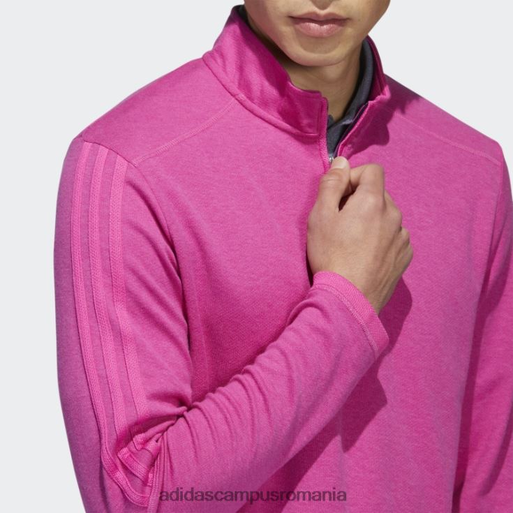 adidas campus romania Pulover cu fermoar sfert cu 3 dungi fucsia mel adidas bărbați fucsia mel J266N26498