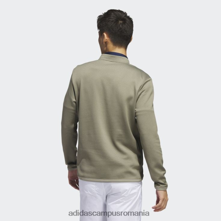 adidas campus romania Pulover de golf adidas cu fermoar 1/4, olive microdot bărbați măsline/pietricică argintie J266N26633
