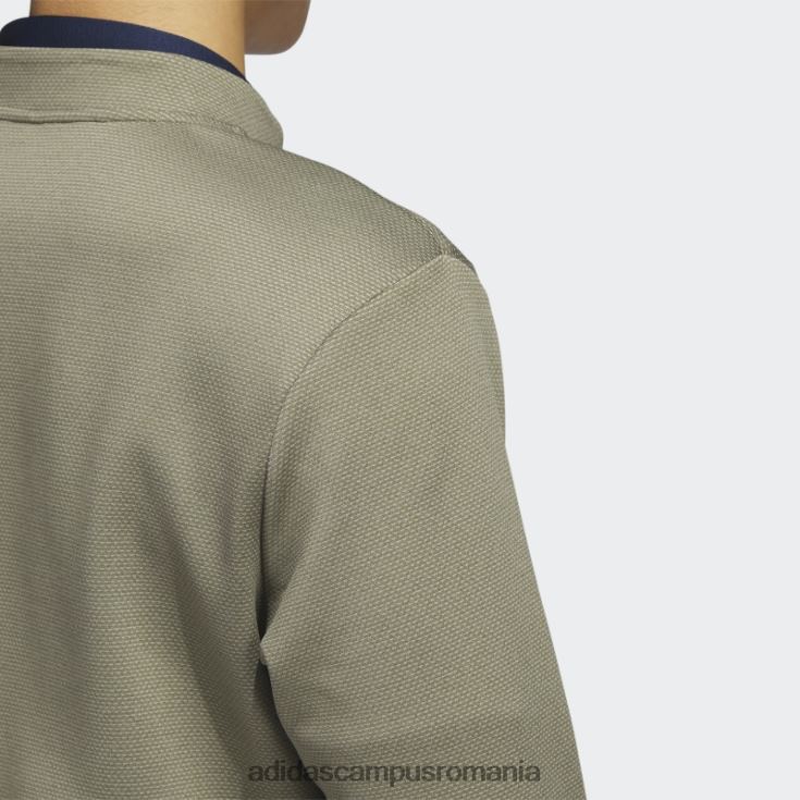 adidas campus romania Pulover de golf adidas cu fermoar 1/4, olive microdot bărbați măsline/pietricică argintie J266N26633