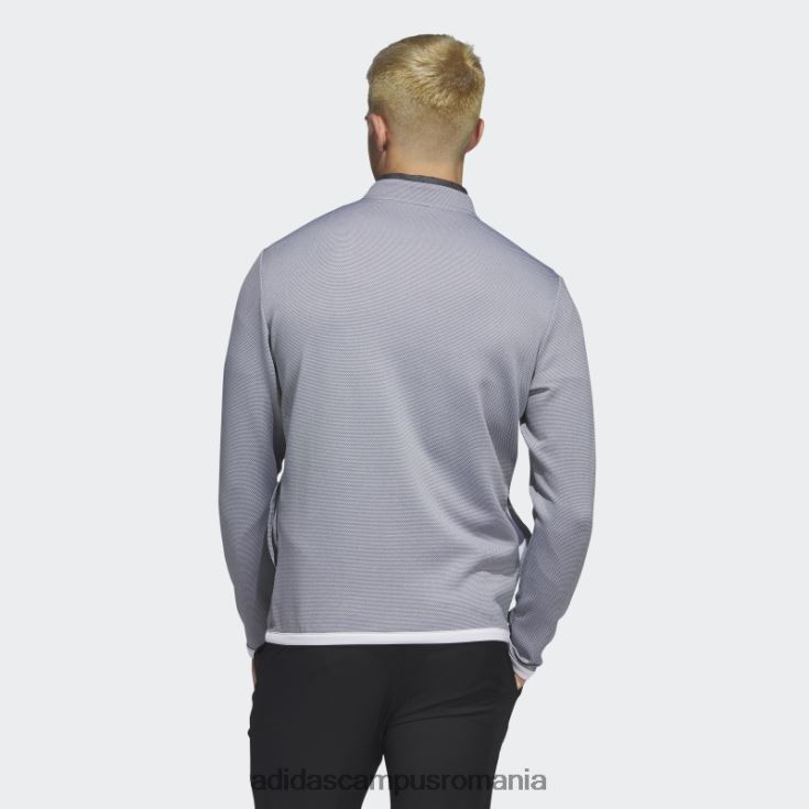 adidas campus romania Pulover de golf cu fermoar 1/4 alb cu micropuncte adidas bărbați alb/gri J266N26579