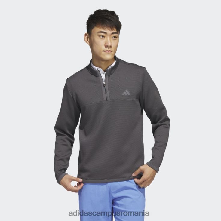 adidas campus romania Pulover de golf microdot cu fermoar 1/4 negru bărbați gri inchis J266N26367
