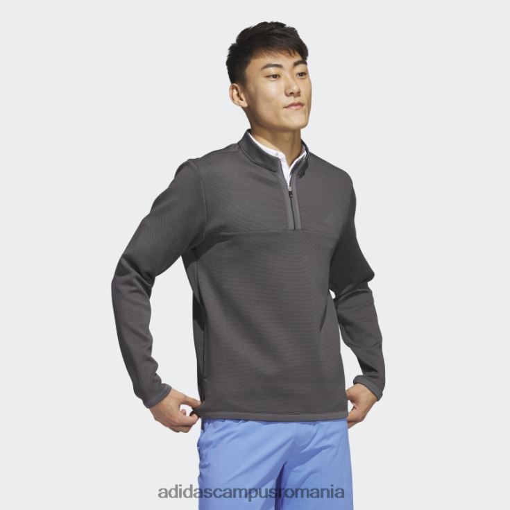 adidas campus romania Pulover de golf microdot cu fermoar 1/4 negru bărbați gri inchis J266N26367