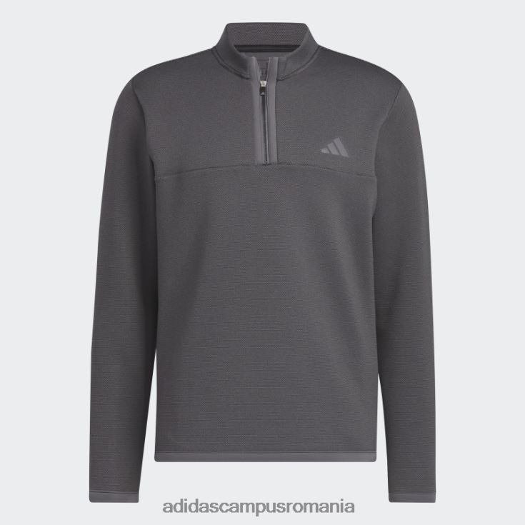 adidas campus romania Pulover de golf microdot cu fermoar 1/4 negru bărbați gri inchis J266N26367