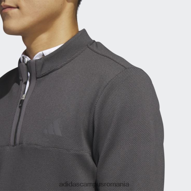 adidas campus romania Pulover de golf microdot cu fermoar 1/4 negru bărbați gri inchis J266N26367