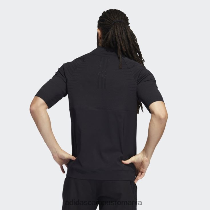 adidas campus romania Pulover negru cu fermoar sfert din primeknit bărbați negru J266N27124