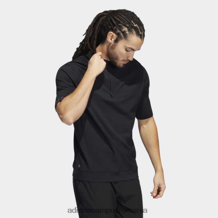 adidas campus romania Pulover negru cu fermoar sfert din primeknit bărbați negru J266N27124