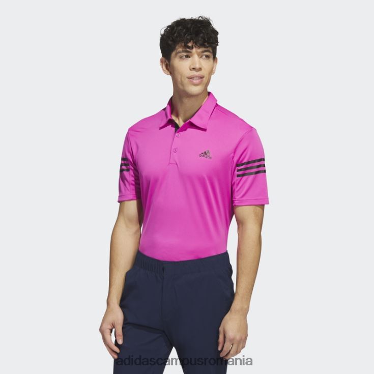 adidas campus romania Tricou polo cu 3 dungi fucsia adidas bărbați fucsie J266N21122