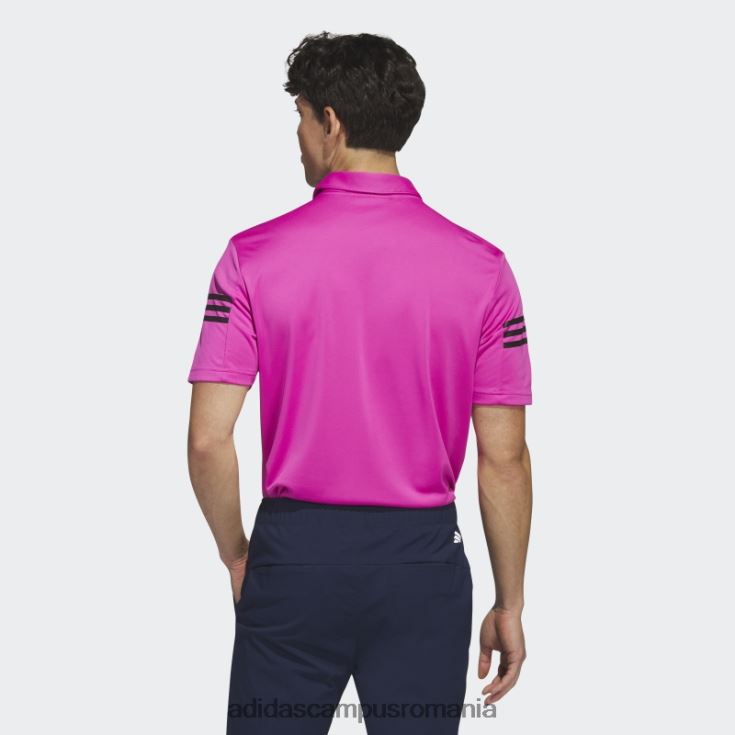 adidas campus romania Tricou polo cu 3 dungi fucsia adidas bărbați fucsie J266N21122