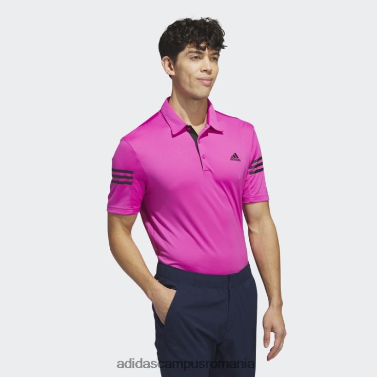 adidas campus romania Tricou polo cu 3 dungi fucsia adidas bărbați fucsie J266N21122