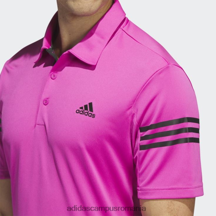 adidas campus romania Tricou polo cu 3 dungi fucsia adidas bărbați fucsie J266N21122