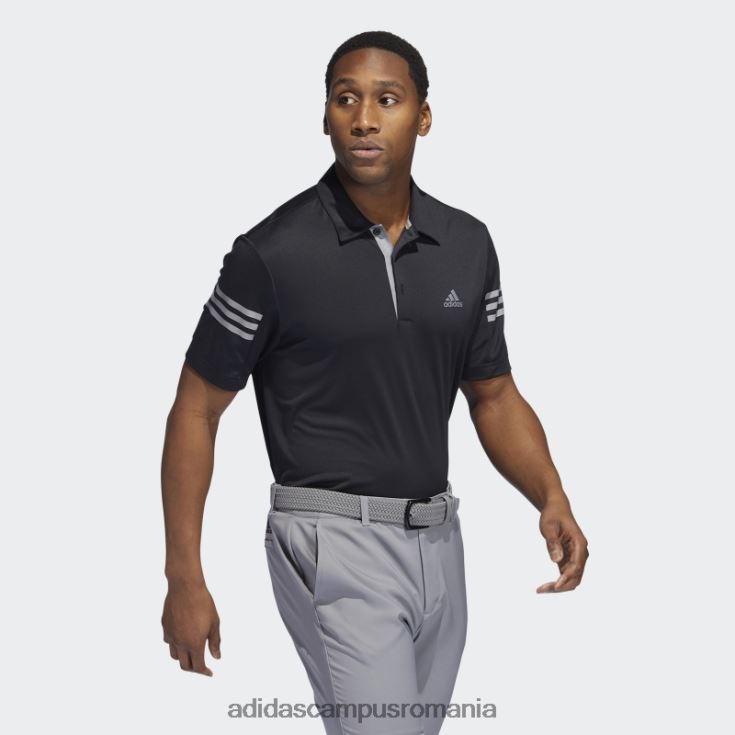 adidas campus romania Tricou polo cu 3 dungi negru adidas bărbați gri inchis J266N24932