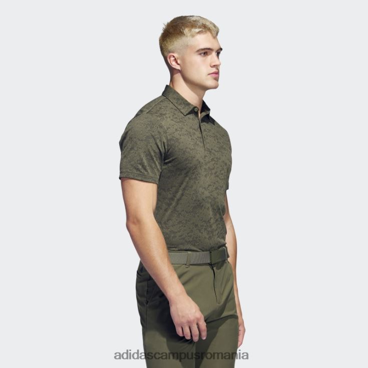 adidas campus romania Tricou polo de golf jacquard cu textura măsline bărbați măsliniu/negru J266N26131
