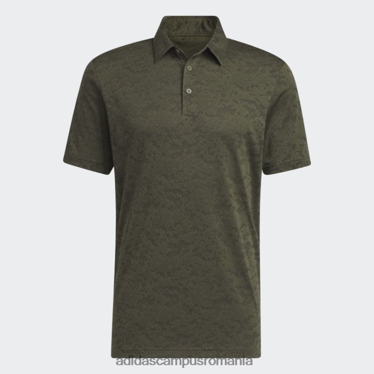 adidas campus romania Tricou polo de golf jacquard cu textura măsline bărbați măsliniu/negru J266N26131