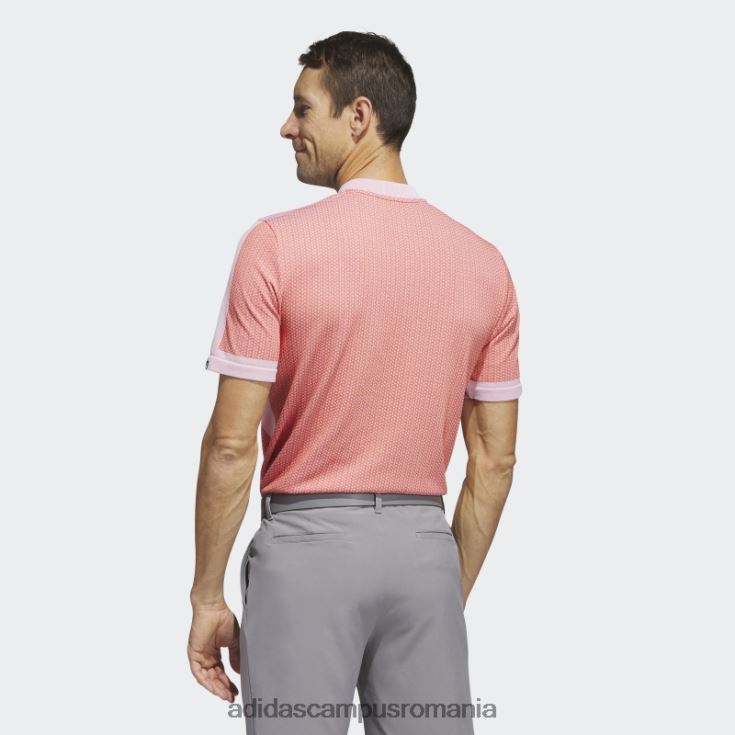 adidas campus romania Ultimate365 tour tricou polo de golf texturat primeknit roșu bărbați rosu alb J266N213885