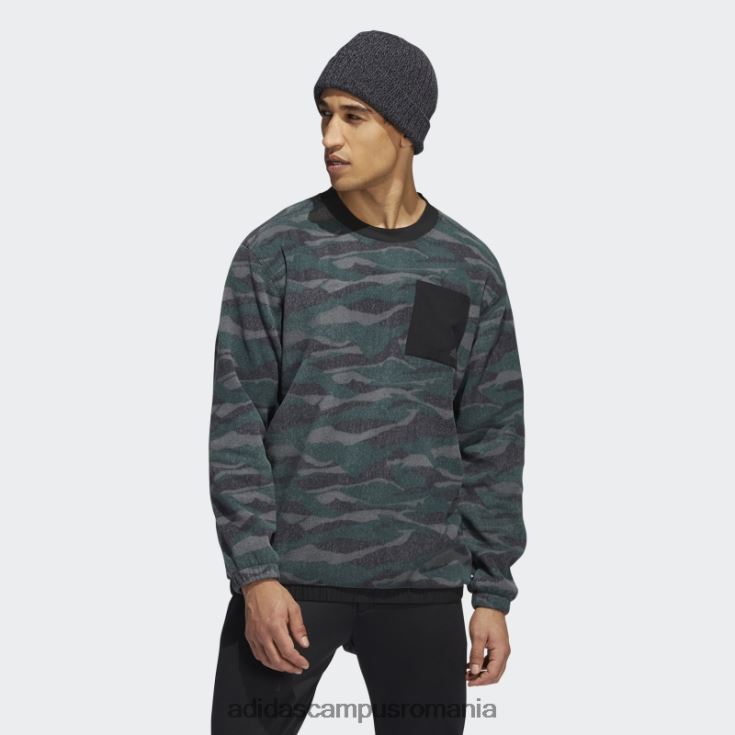 adidas campus romania hanorac pentru echipaj cu imprimeu texturat negru adidas bărbați negru/gri/verde J266N27530