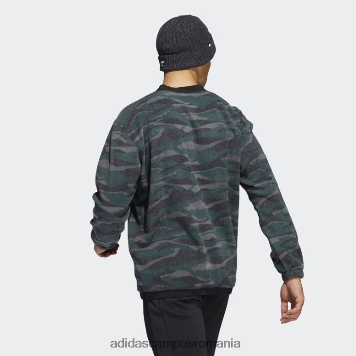 adidas campus romania hanorac pentru echipaj cu imprimeu texturat negru adidas bărbați negru/gri/verde J266N27530