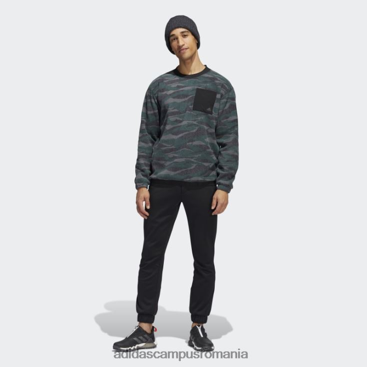 adidas campus romania hanorac pentru echipaj cu imprimeu texturat negru adidas bărbați negru/gri/verde J266N27530