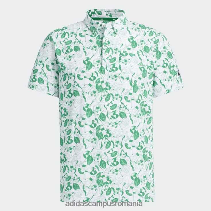 adidas campus romania play verde tricou polo grafic alb bărbați alb/verde J266N213976