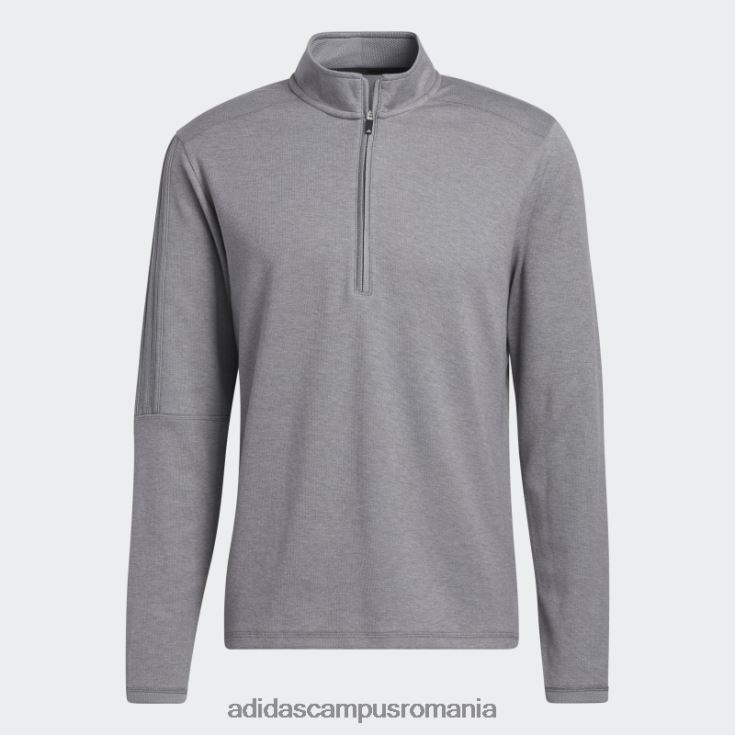 adidas campus romania pulover cu fermoar sfert, gri mel, 3 dungi adidas bărbați gri mel J266N26297