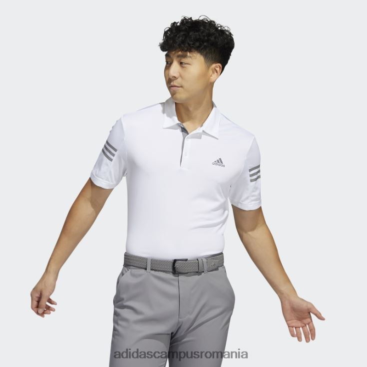 adidas campus romania tricou polo alb cu 3 dungi adidas bărbați alb J266N2999