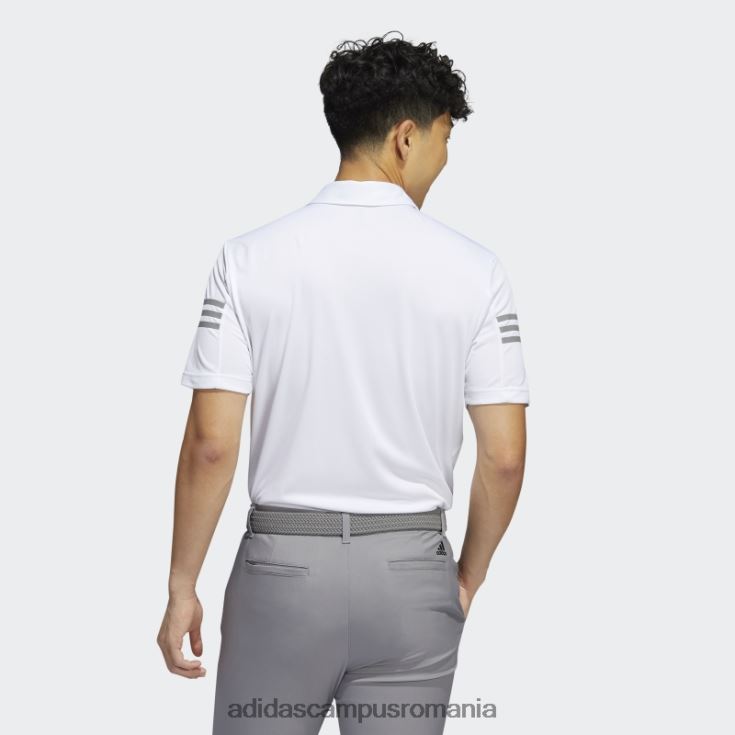 adidas campus romania tricou polo alb cu 3 dungi bărbați alb J266N25063