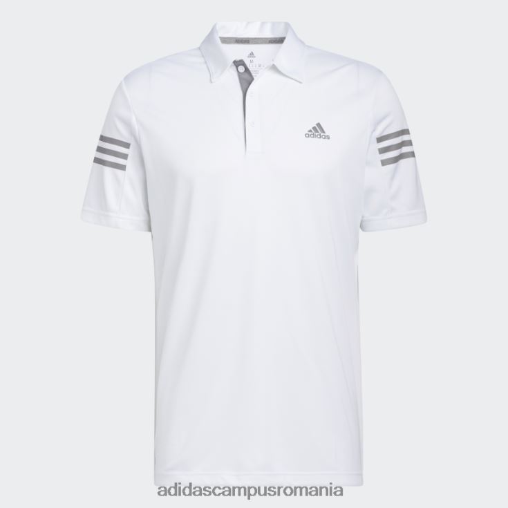 adidas campus romania tricou polo alb cu 3 dungi bărbați alb J266N25063