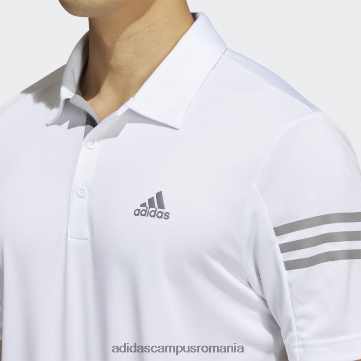 adidas campus romania tricou polo alb cu 3 dungi bărbați alb J266N25063