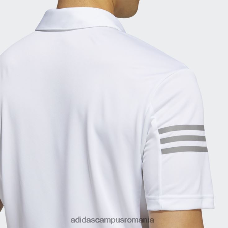adidas campus romania tricou polo alb cu 3 dungi bărbați alb J266N25063