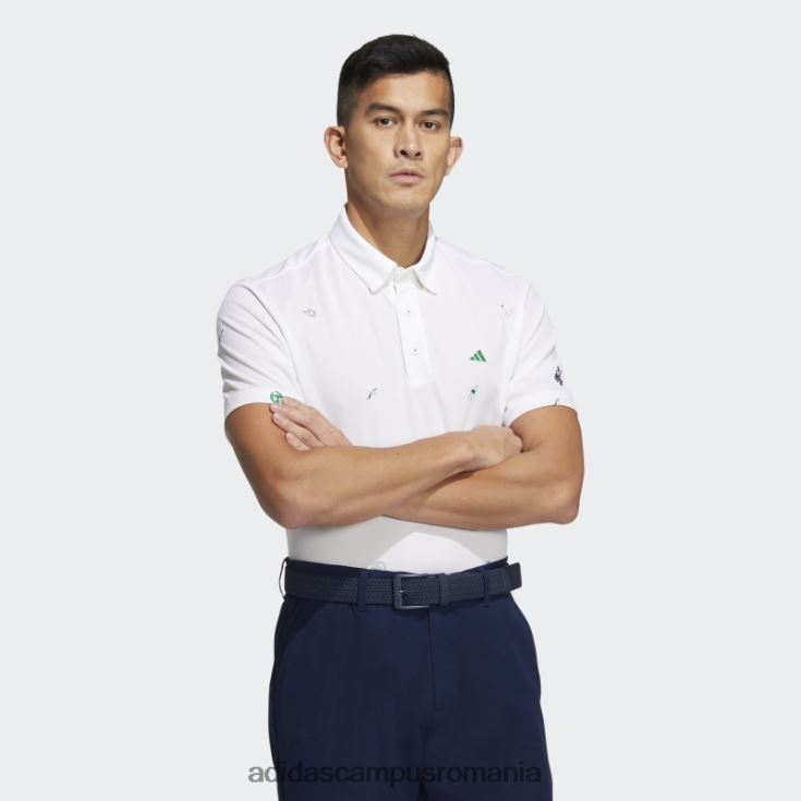 adidas campus romania tricou polo alb play verde monogram bărbați alb J266N213234