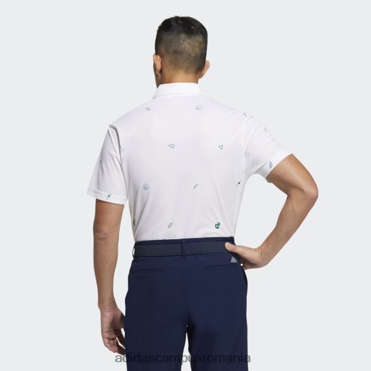 adidas campus romania tricou polo alb play verde monogram bărbați alb J266N213234