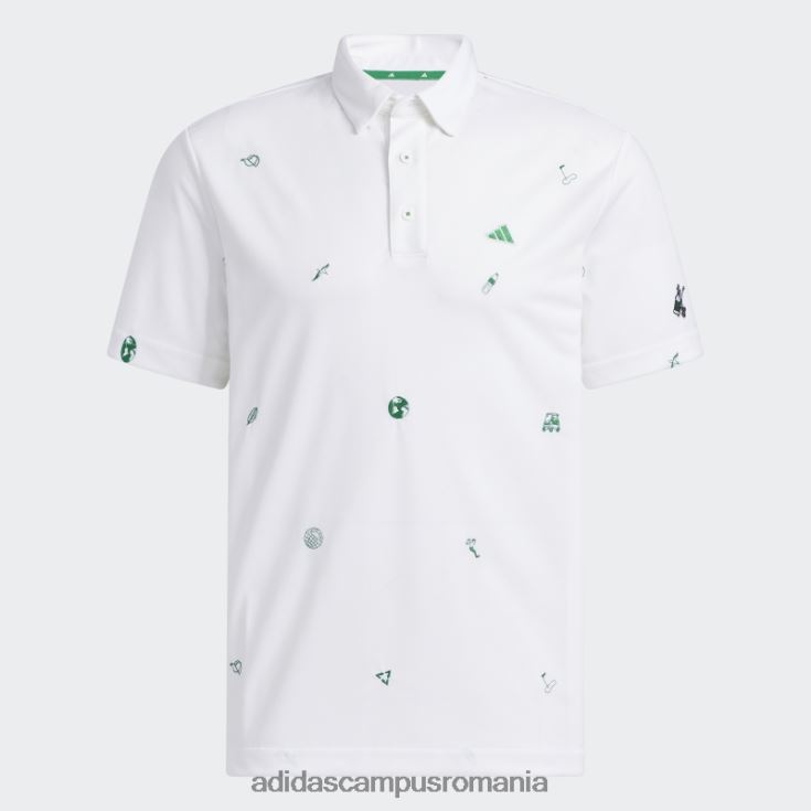 adidas campus romania tricou polo alb play verde monogram bărbați alb J266N213234