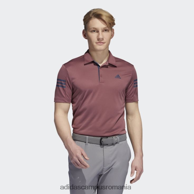 adidas campus romania tricou polo burgundy cu 3 dungi bărbați Burgundia J266N26581