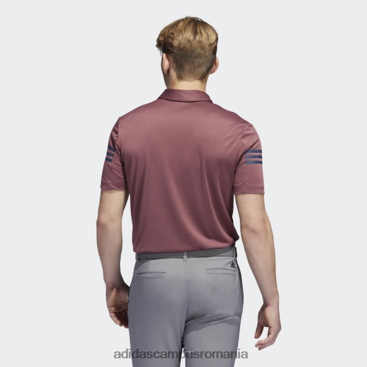 adidas campus romania tricou polo burgundy cu 3 dungi bărbați Burgundia J266N26581
