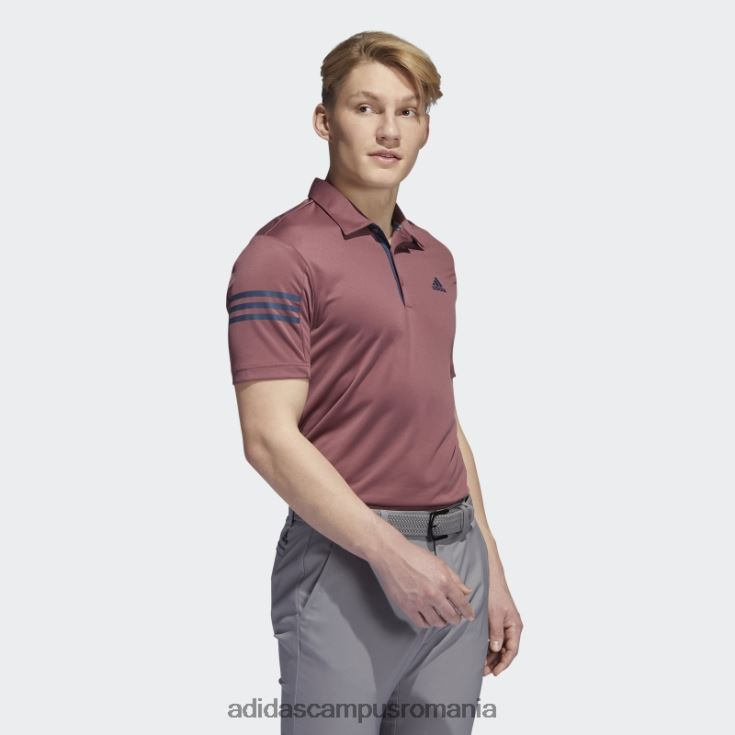 adidas campus romania tricou polo burgundy cu 3 dungi bărbați Burgundia J266N26581