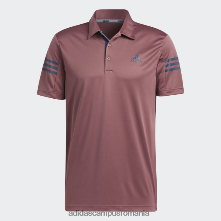 adidas campus romania tricou polo burgundy cu 3 dungi bărbați Burgundia J266N26581